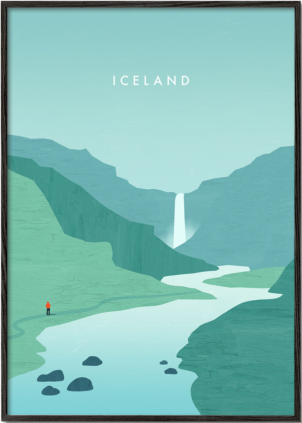 Krajinářské dílo: islandský vodopád