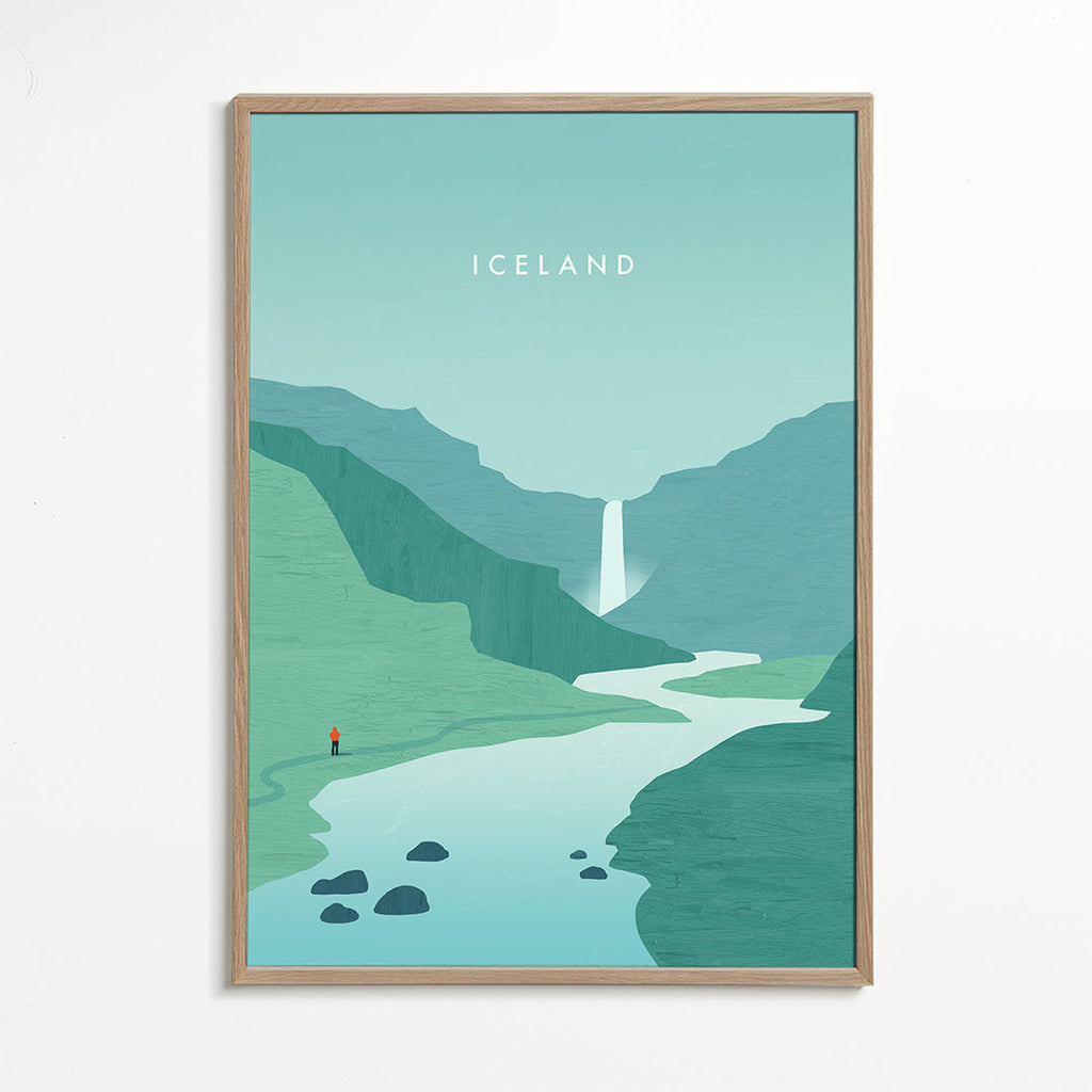 Krajinářské dílo: islandský vodopád
