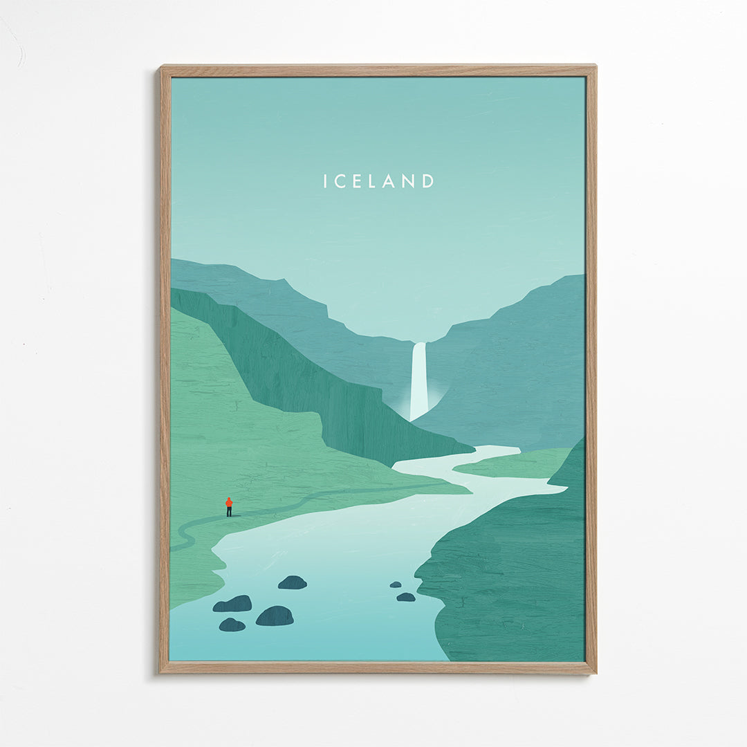 Krajinářské dílo: islandský vodopád