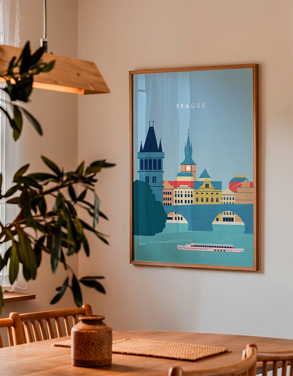 Obraz do kuchyně Praha skyline modrý