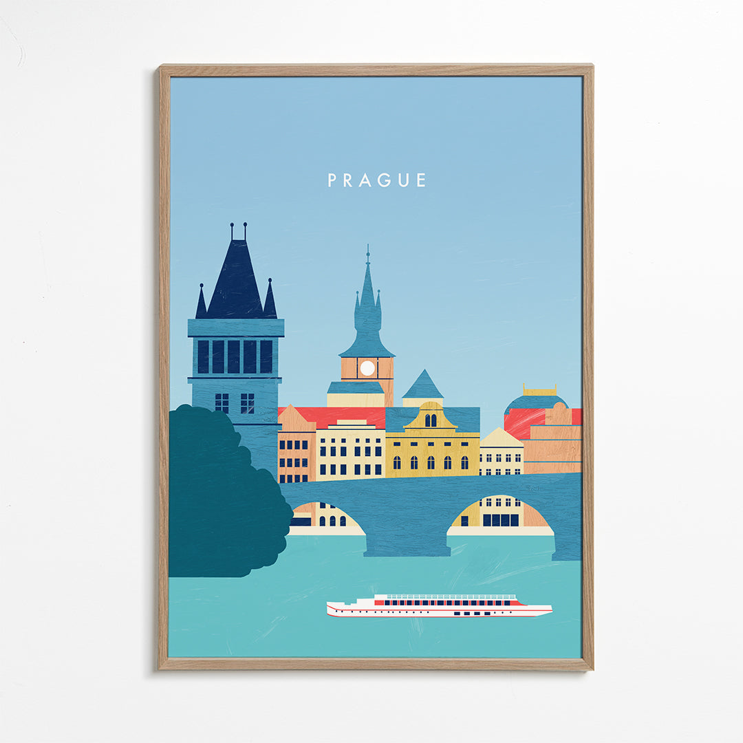 Obraz do kuchyně Praha skyline modrý