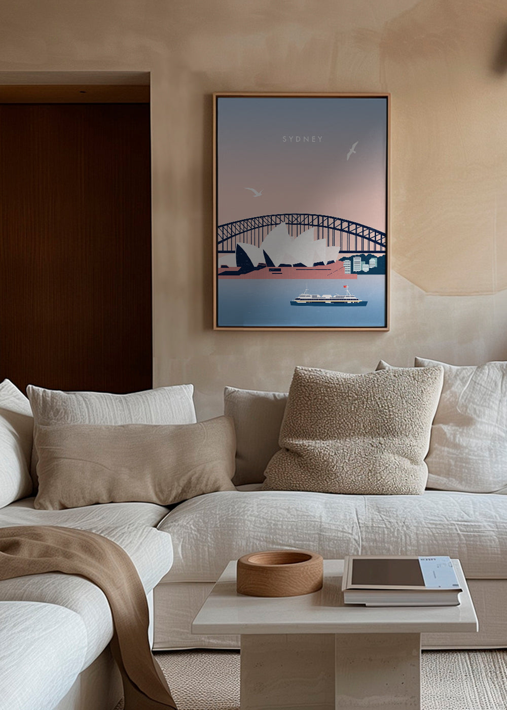 Cestovatelský obraz Sydney: Opera a most v ilustraci