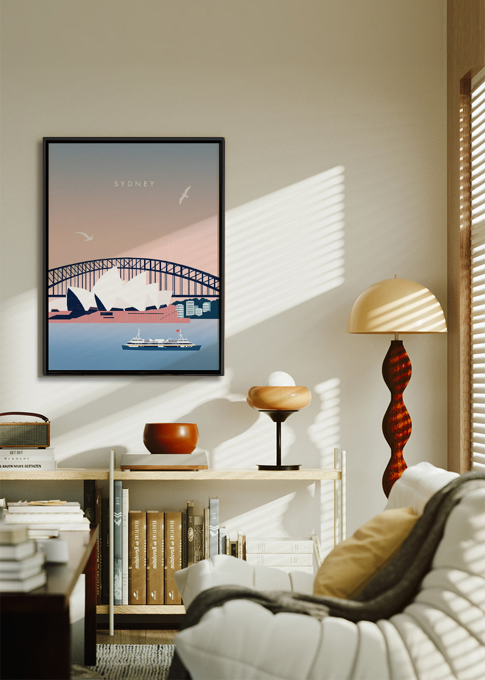 Cestovatelský obraz Sydney: Opera a most v ilustraci