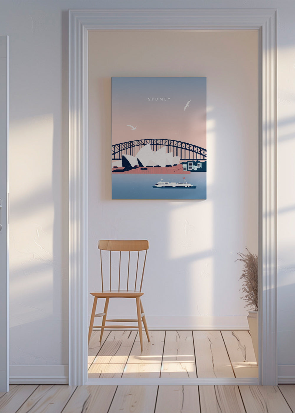 Cestovatelský obraz Sydney: Opera a most v ilustraci
