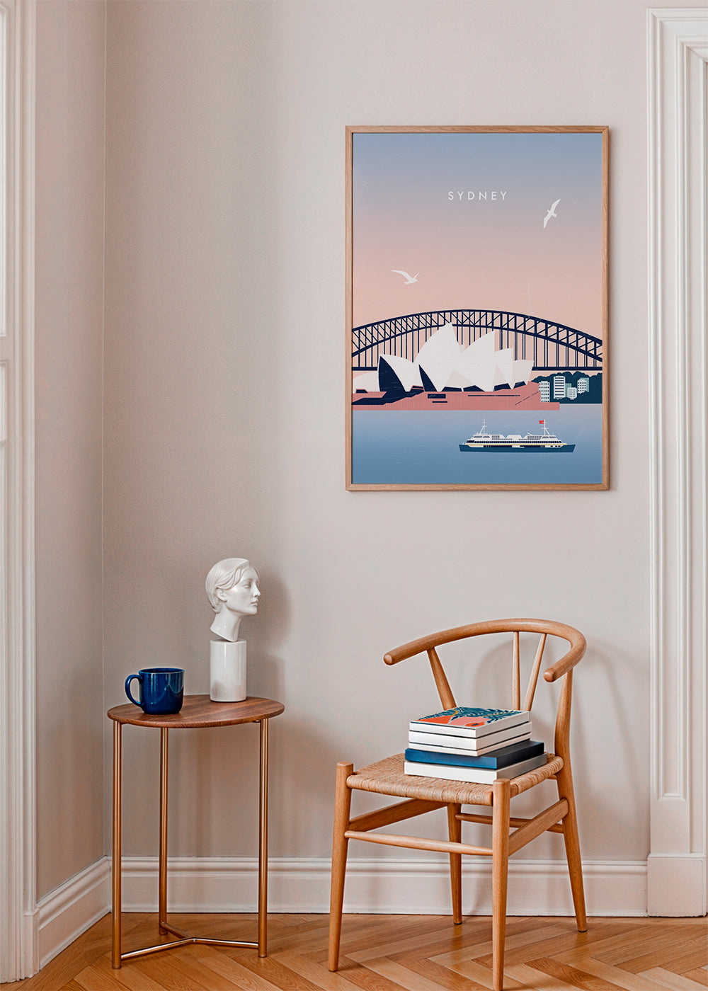 Cestovatelský obraz Sydney: Opera a most v ilustraci