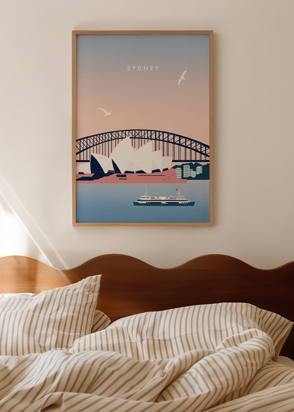 Cestovatelský obraz Sydney: Opera a most v ilustraci