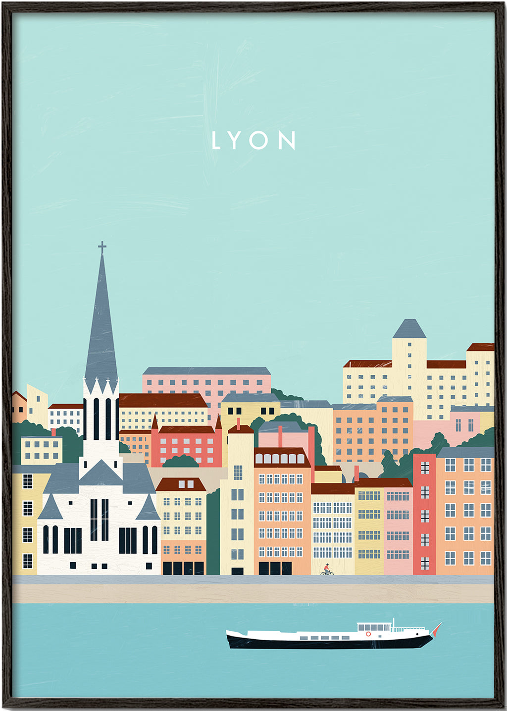 Obraz města Lyon: pobřežní ilustrace