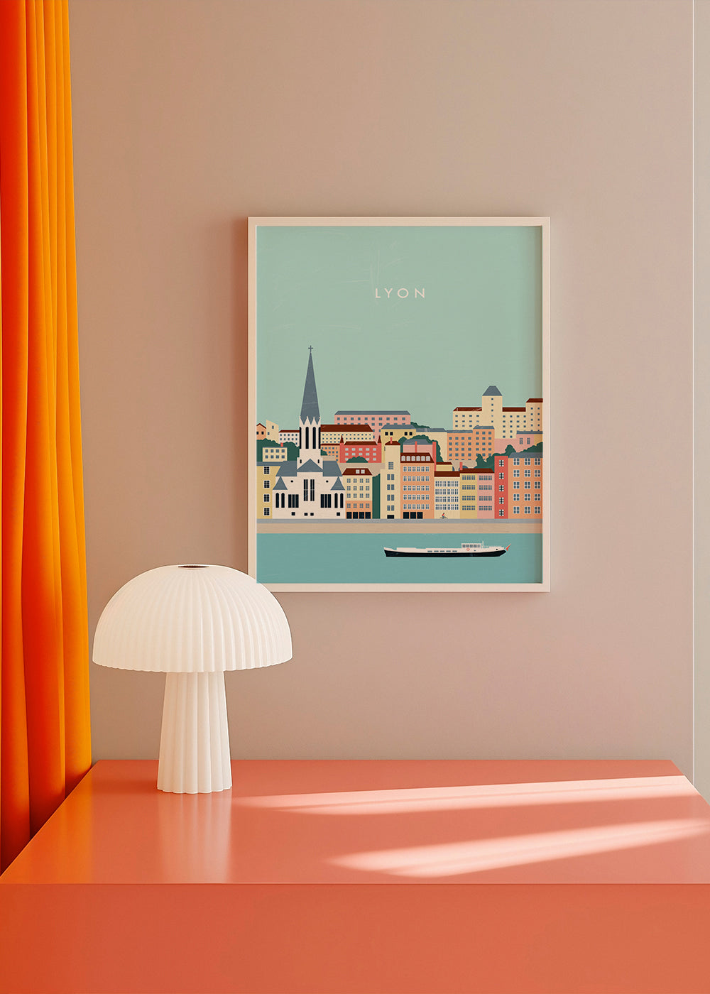 Obraz města Lyon: pobřežní ilustrace