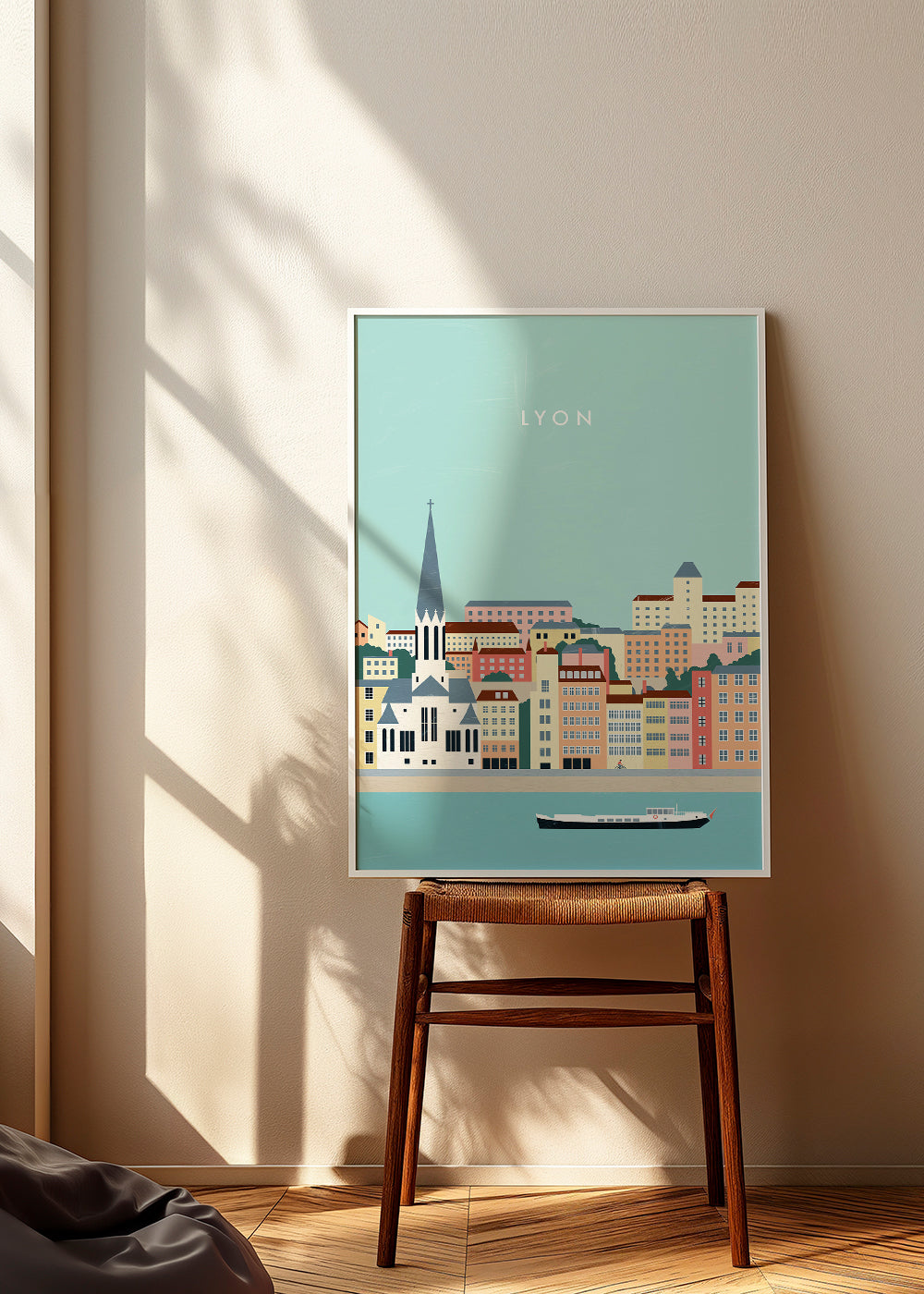 Obraz města Lyon: pobřežní ilustrace