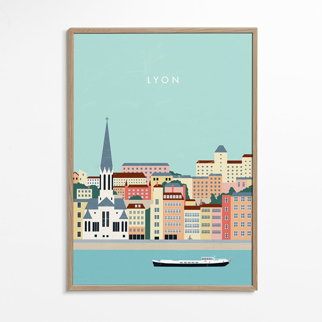 Obraz města Lyon: pobřežní ilustrace