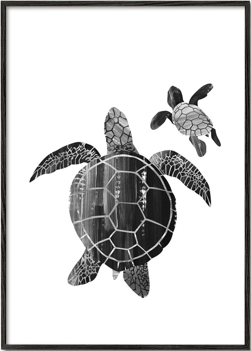Minimalistická želva černobílá