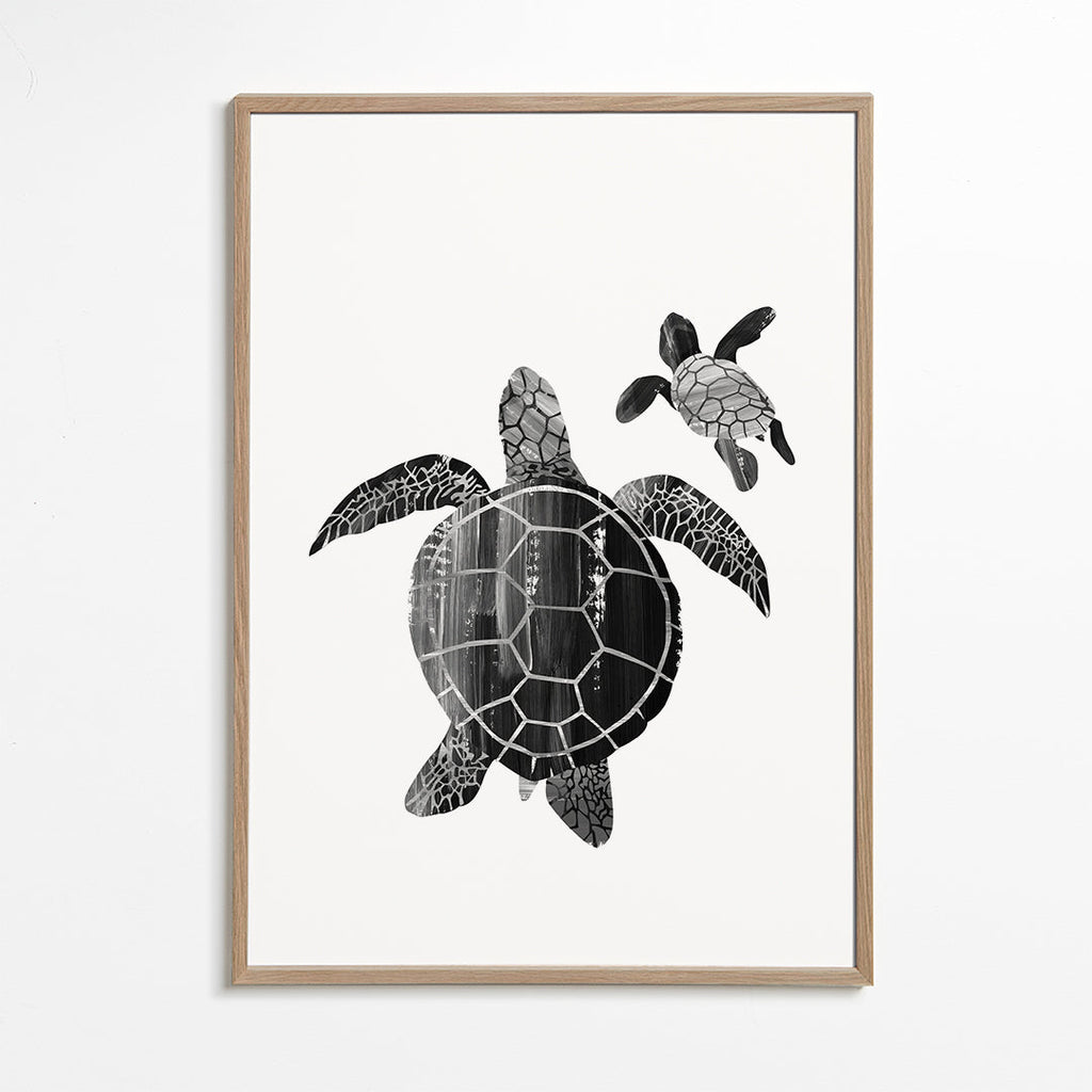 Minimalistická želva černobílá