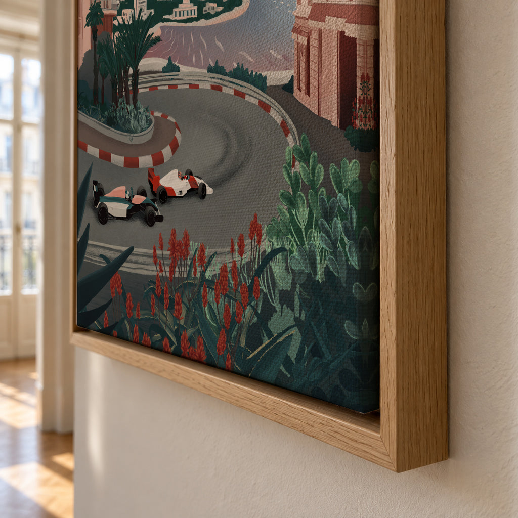 Monaco Circuit - Framed canvas detail