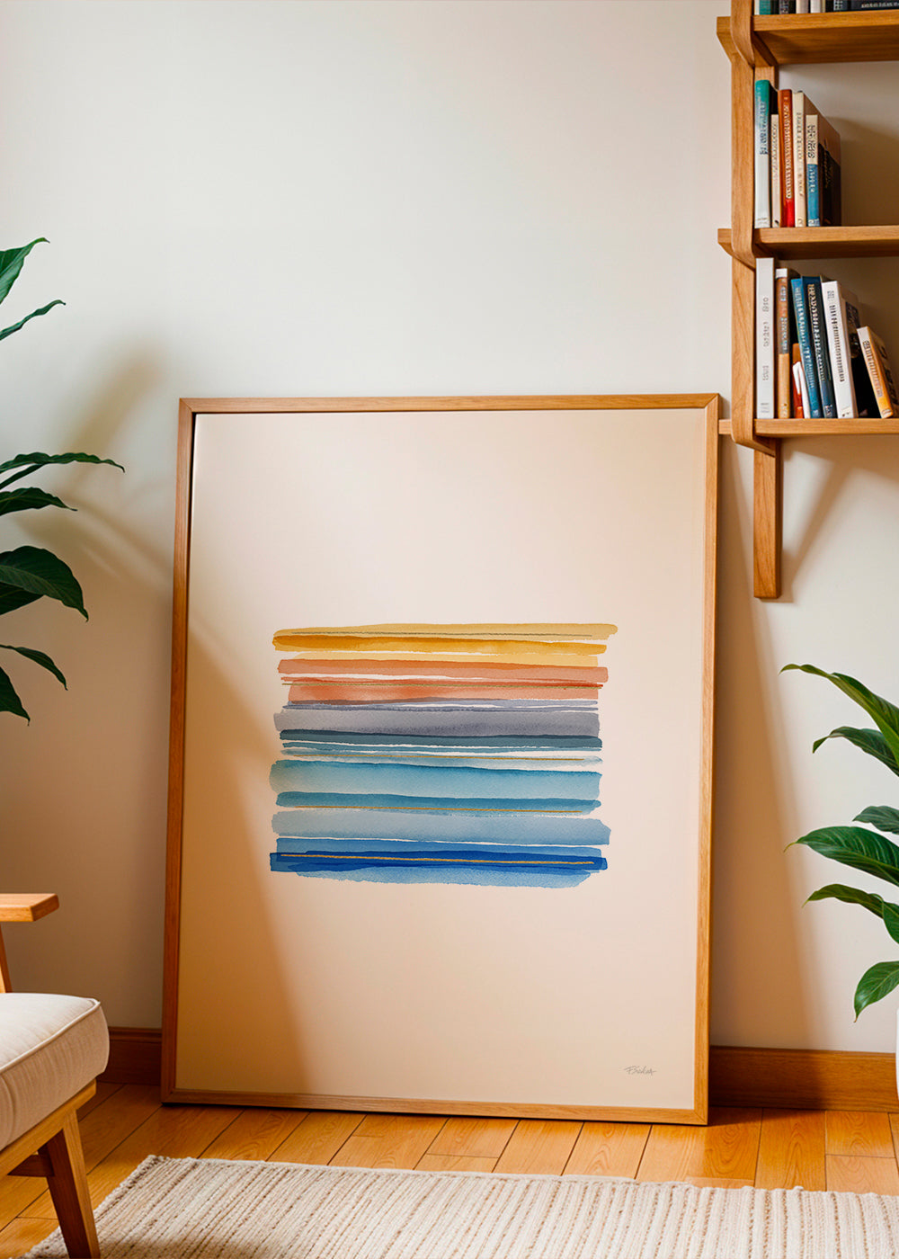 Minimalistické pruhy v akvarelu
