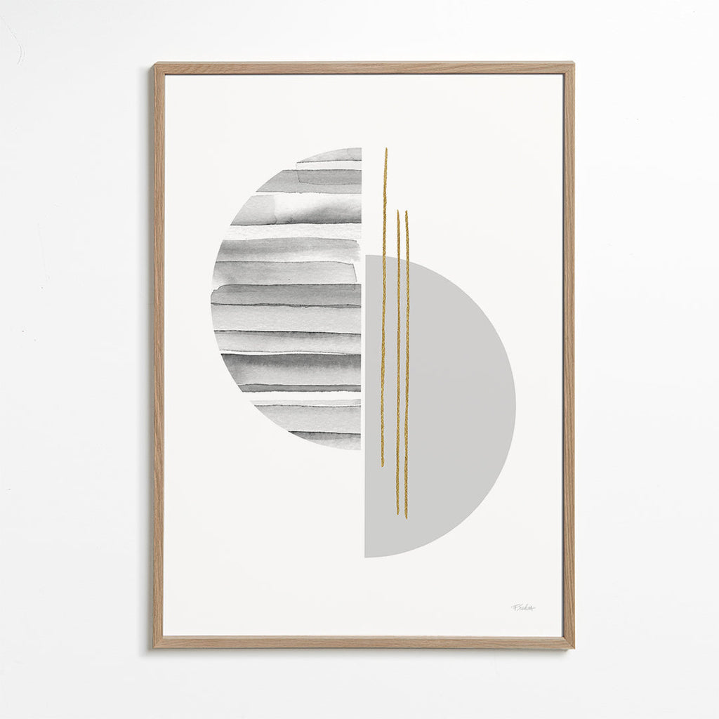 Geometrický obraz minimal se zlatými čárami
