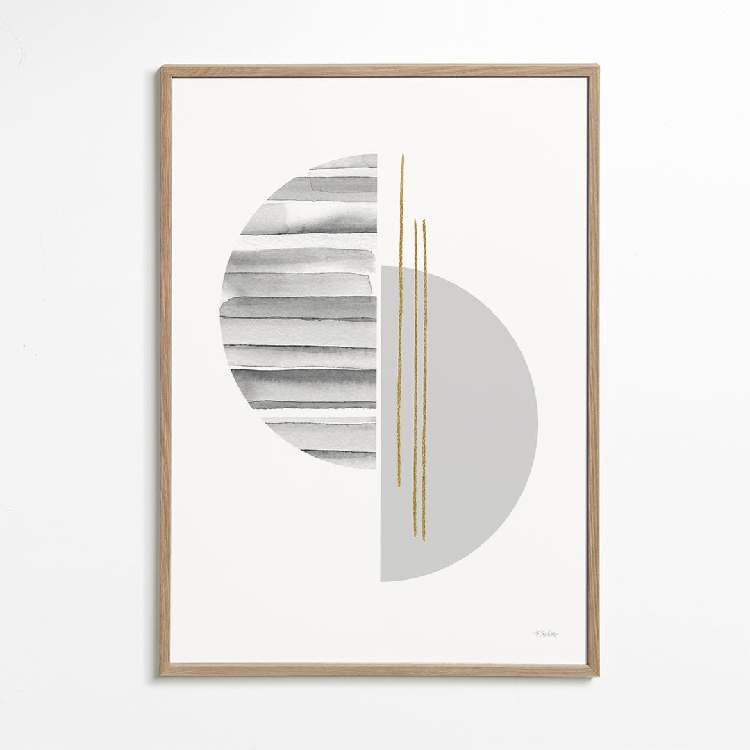Geometrický obraz minimal se zlatými čárami