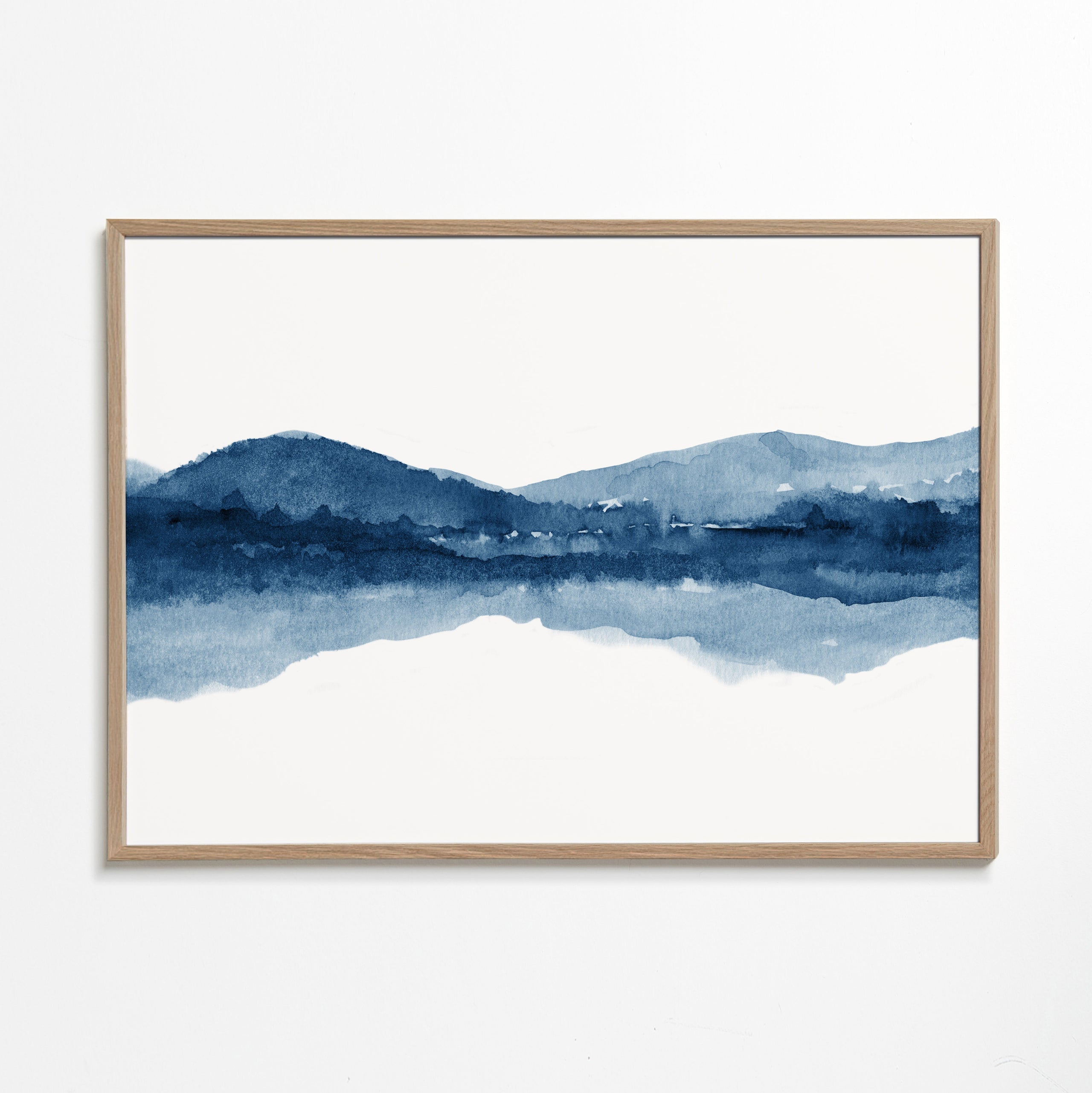 Akvarel horské krajiny s odrazem