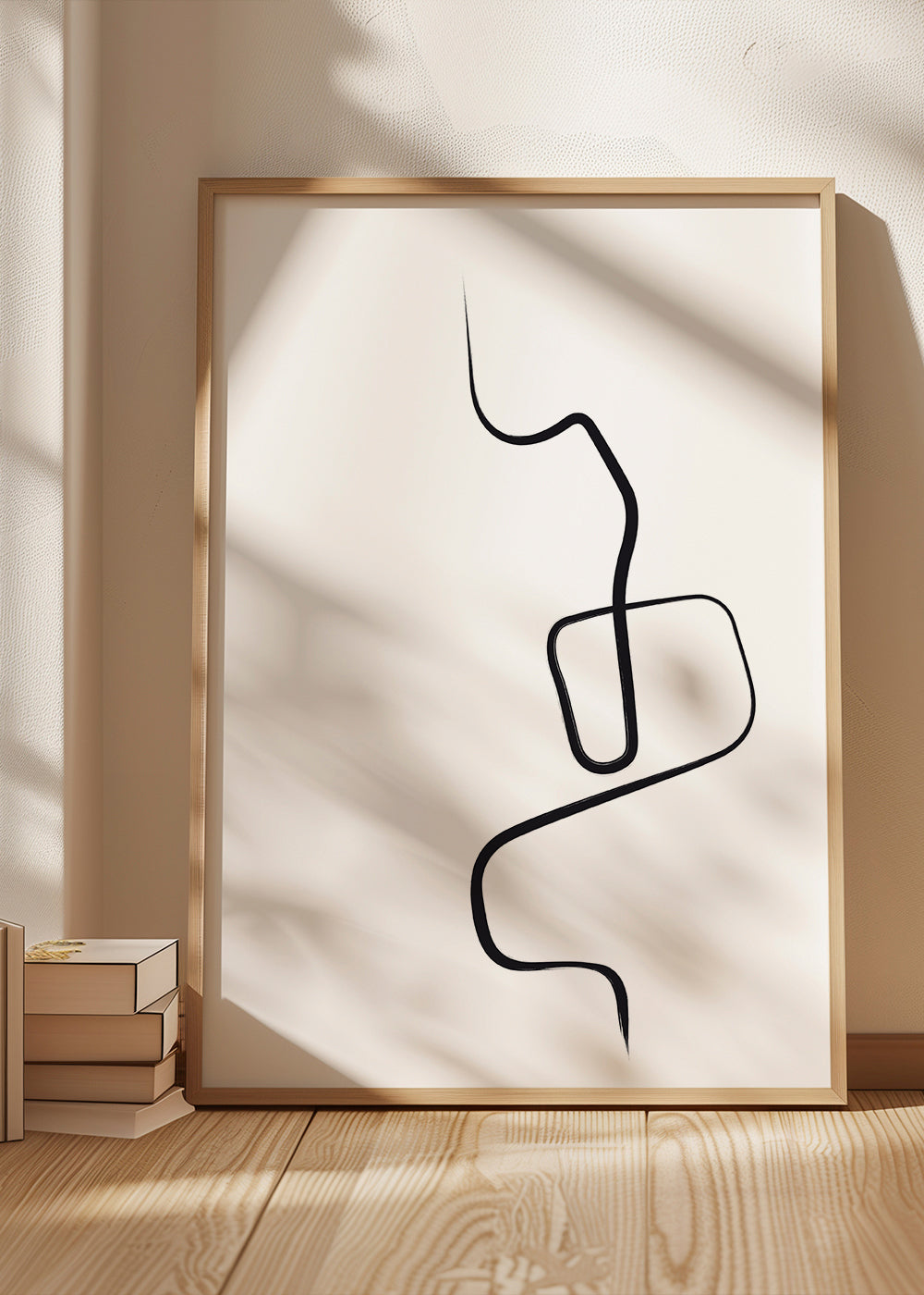 Minimalistický obraz s černou čárou