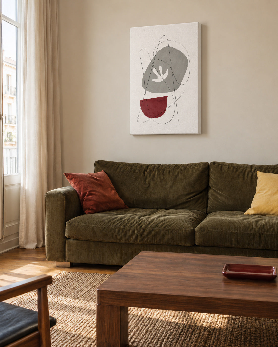 Abstract N 21 - Unframed canvas in an interior