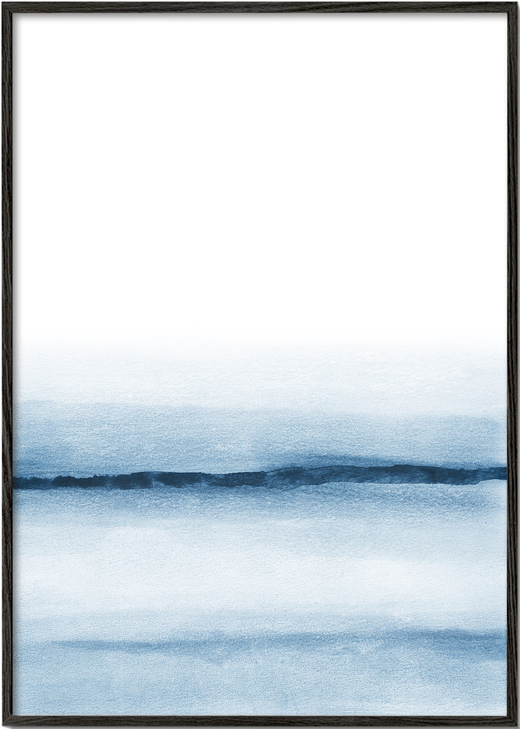 Krajina akvarel minimal modrý