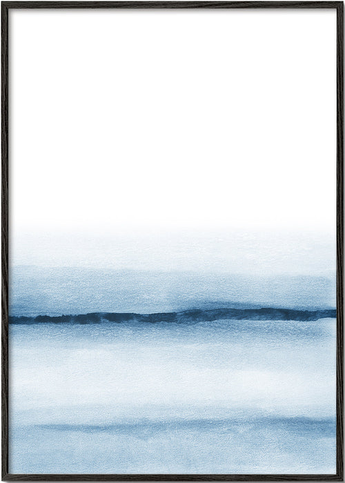 Krajina akvarel minimal modrý