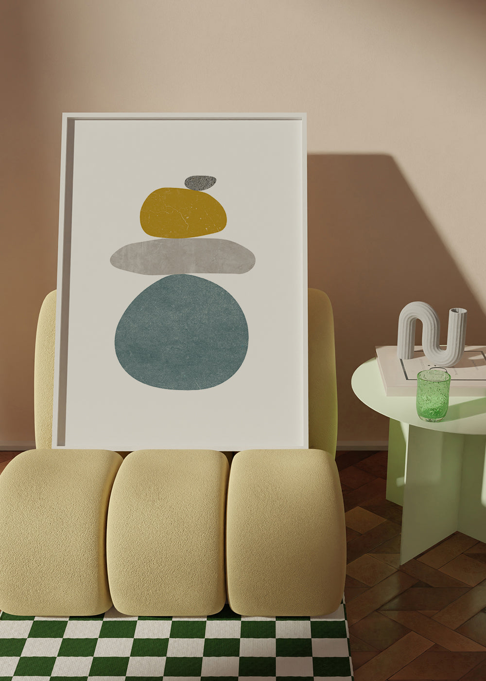 Relaxující design: naskládané oblázky
