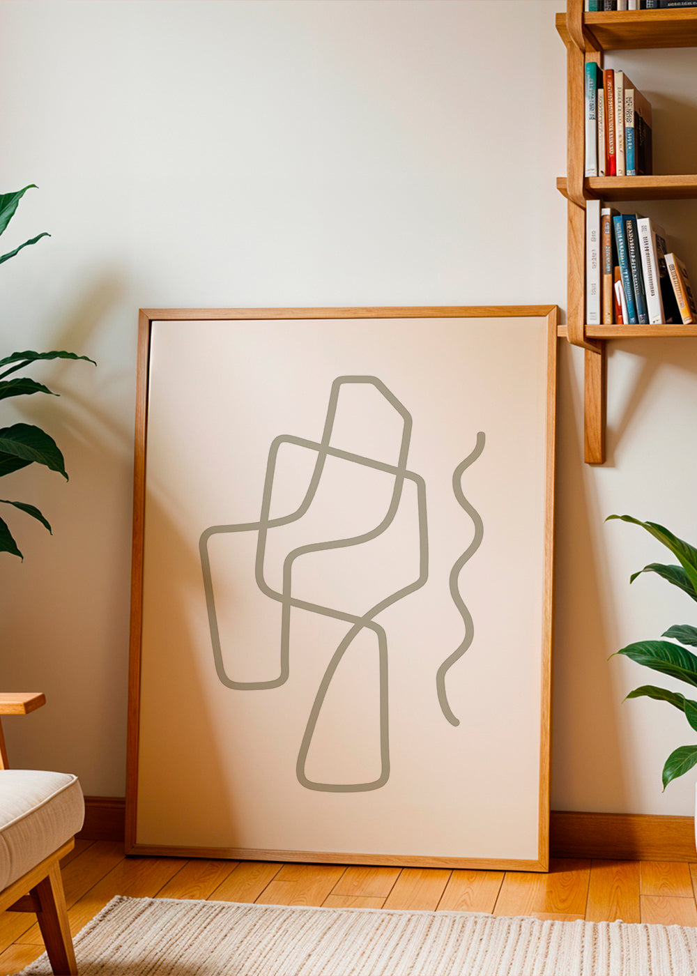 Minimalistický obraz s organickými liniemi