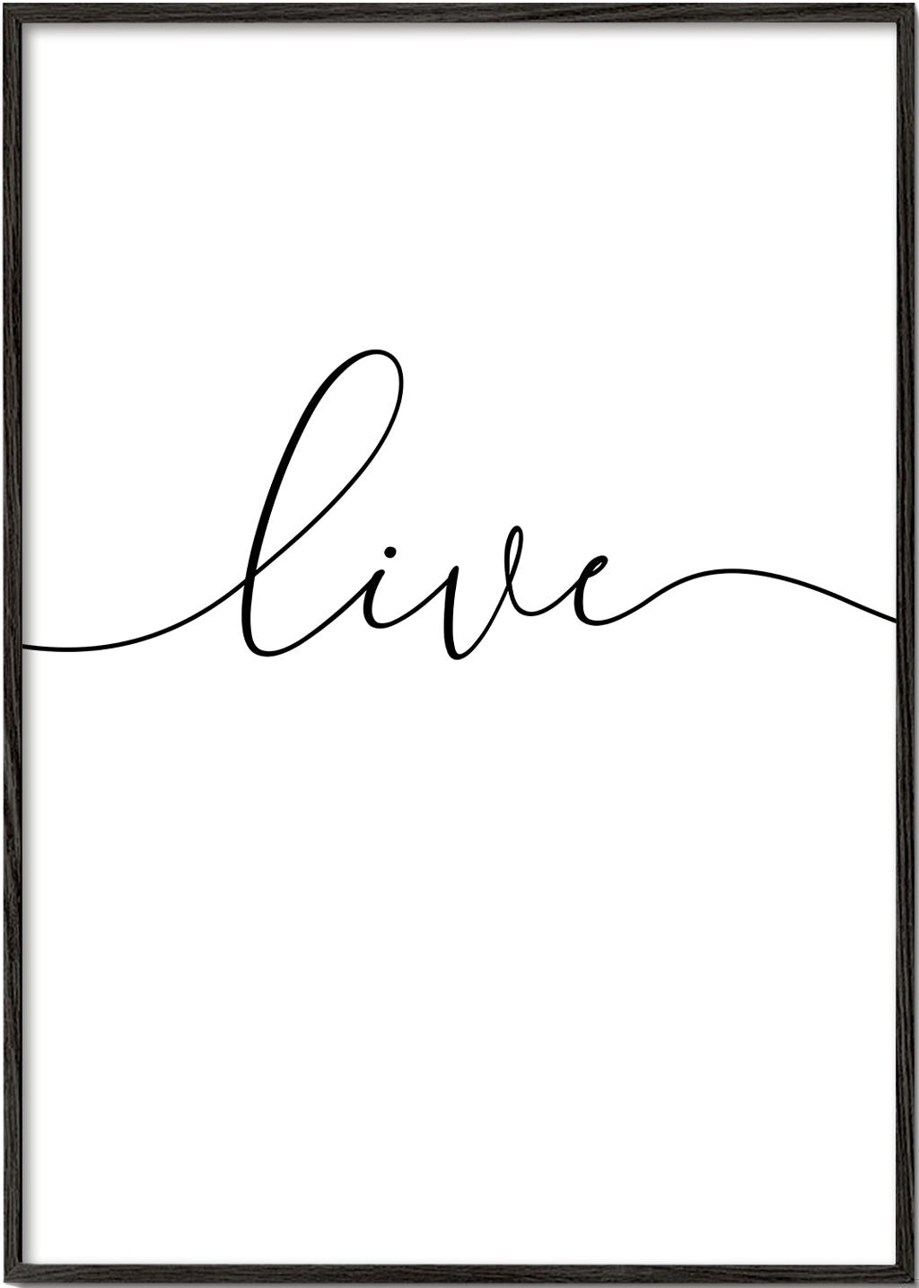 Minimalistický plakát s nápisem 'Live'