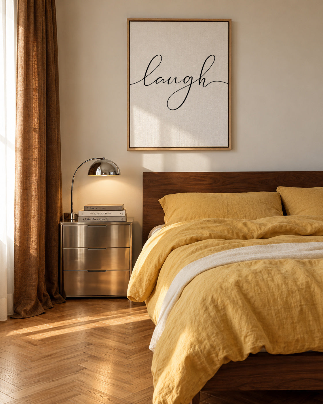 Laugh - Framed canvas in an interior