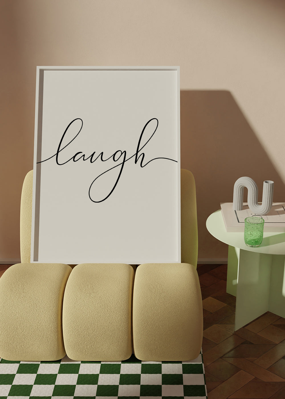 Minimalistická typografie 'laugh'