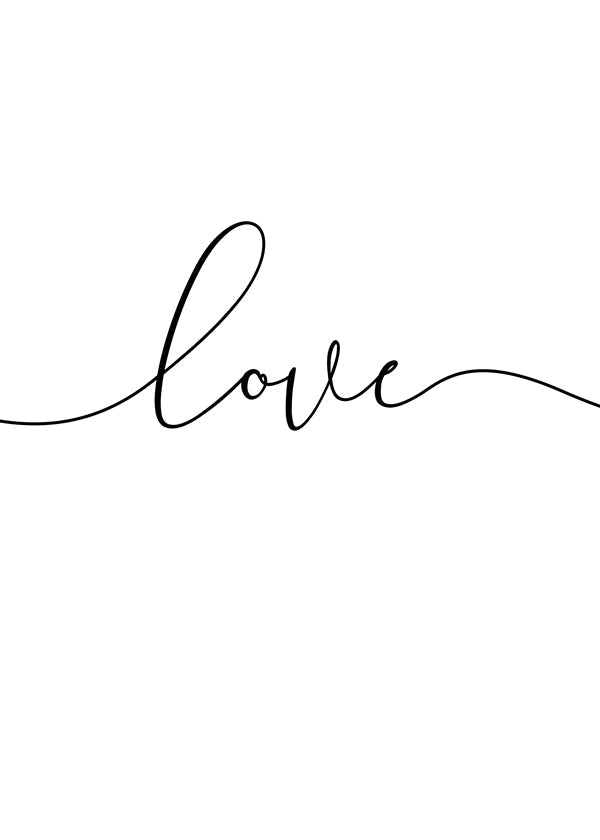 Minimalistický design Love kaligrafie