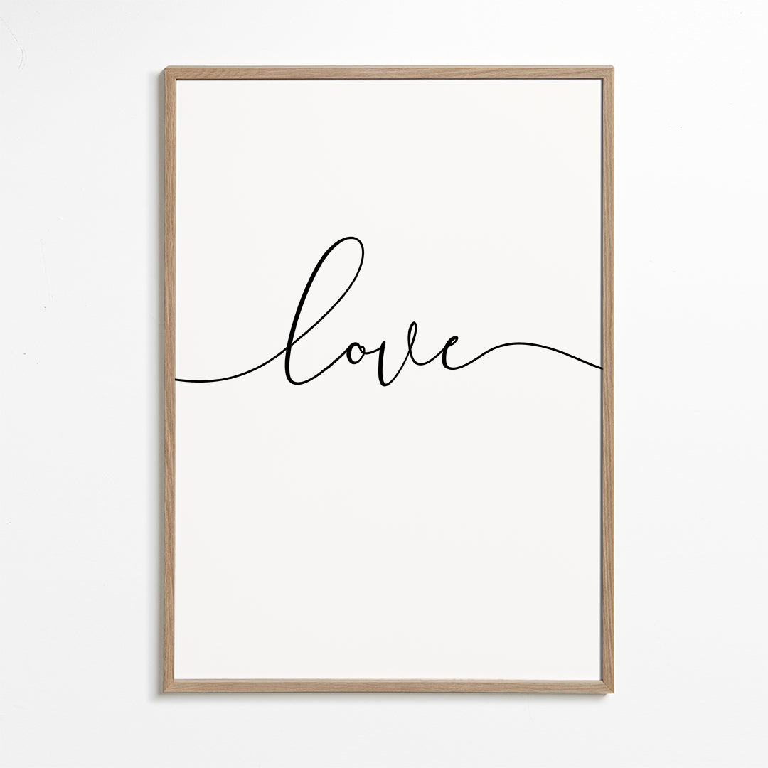 Minimalistický design Love kaligrafie