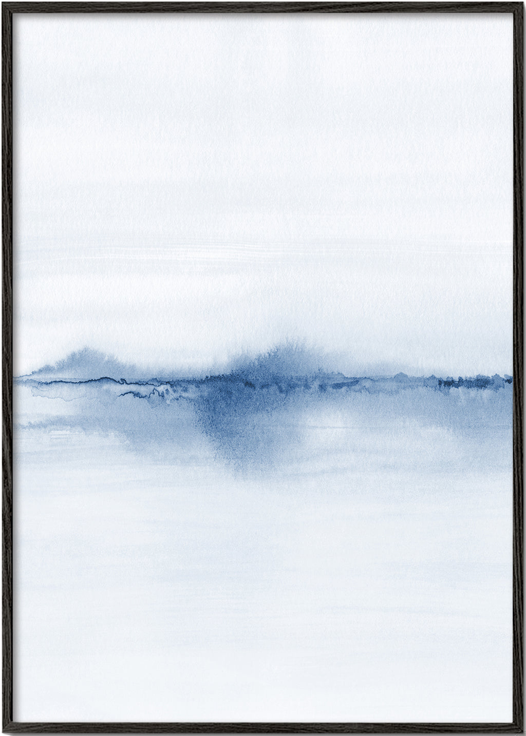 Krajina v akvarelu modrý minimal
