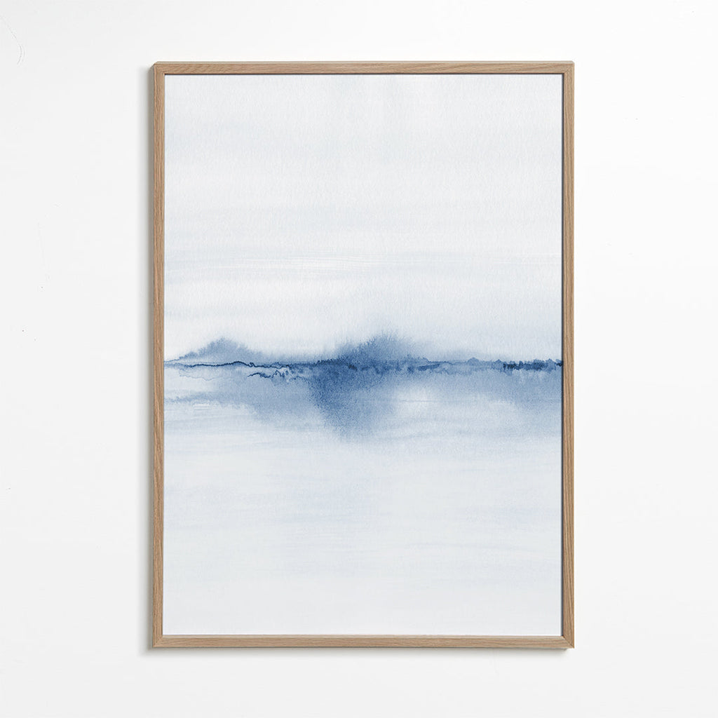 Krajina v akvarelu modrý minimal