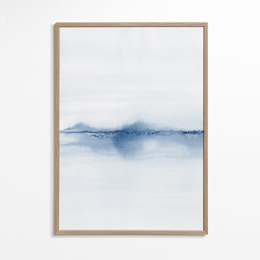 Krajina v akvarelu modrý minimal