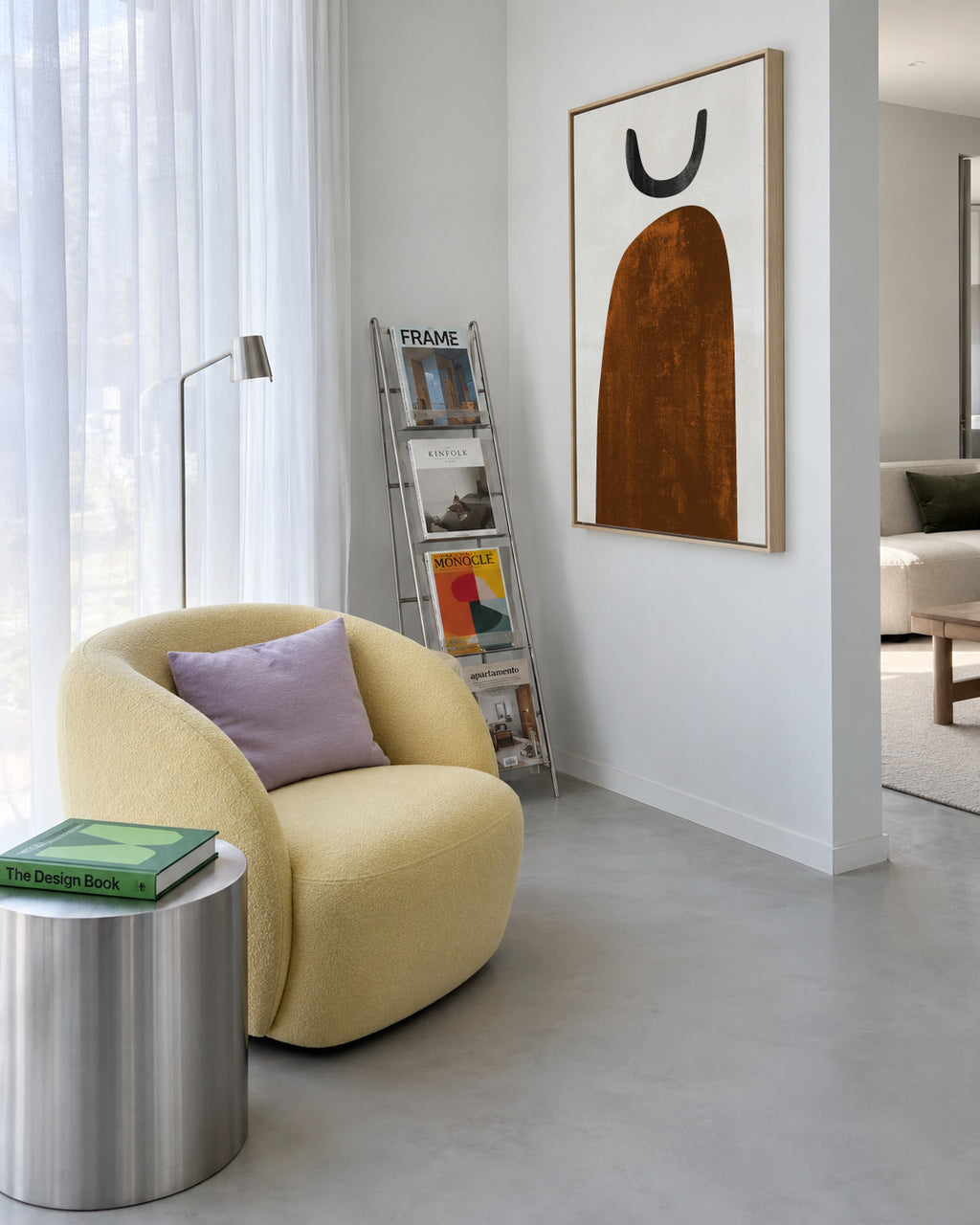 Abstract N 31 - Rusted - Framed canvas in an interior