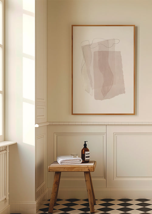 Abstract N 38 - Neutral Colors - Framed poster in an interior