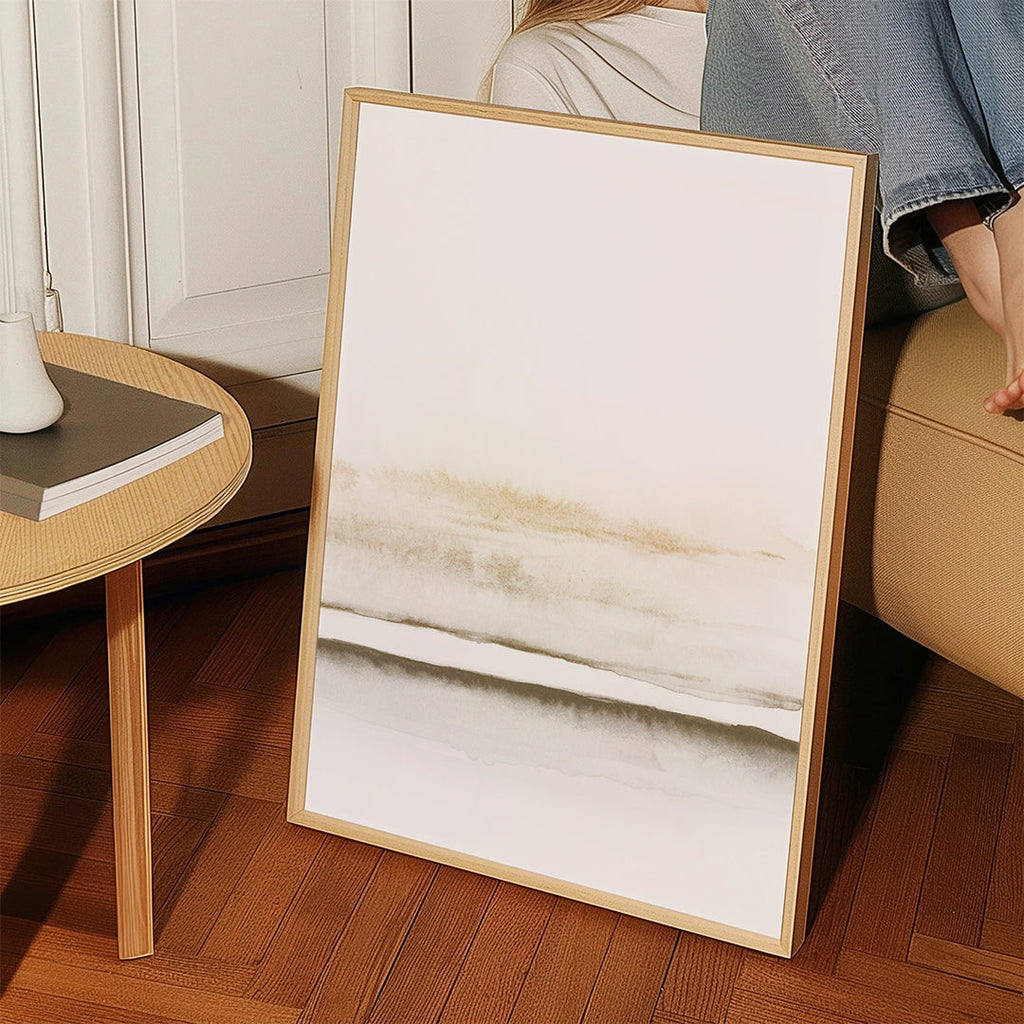Krajinářský obraz minimalistický akvarel béžový