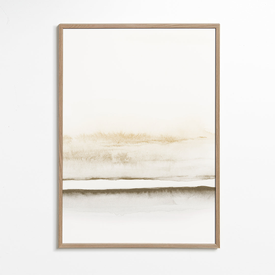 Krajinářský obraz minimalistický akvarel béžový