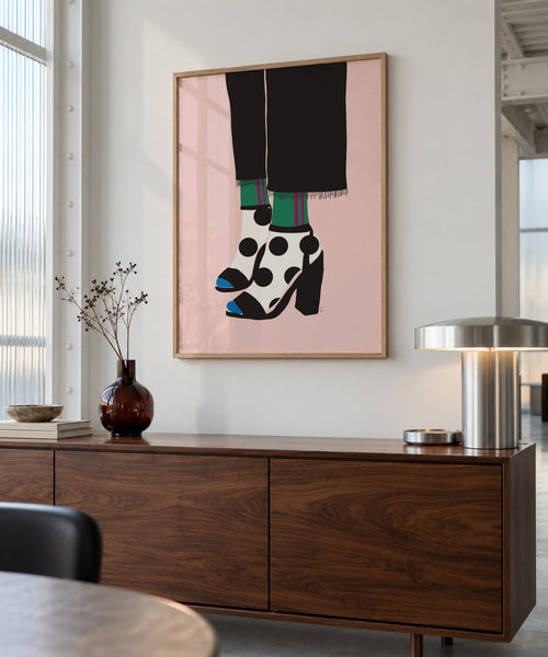 Socks and heels - Framed poster in an interior