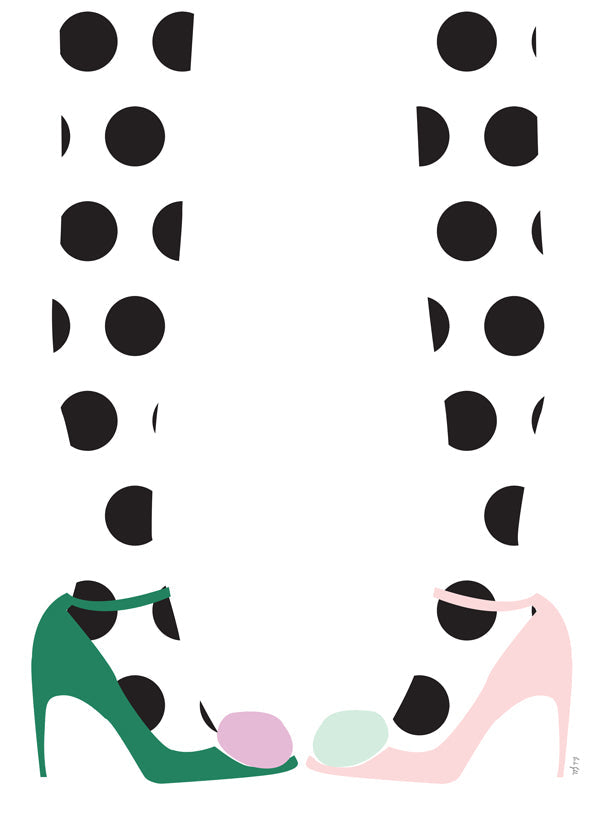 Ilustrace bot s puntíky
