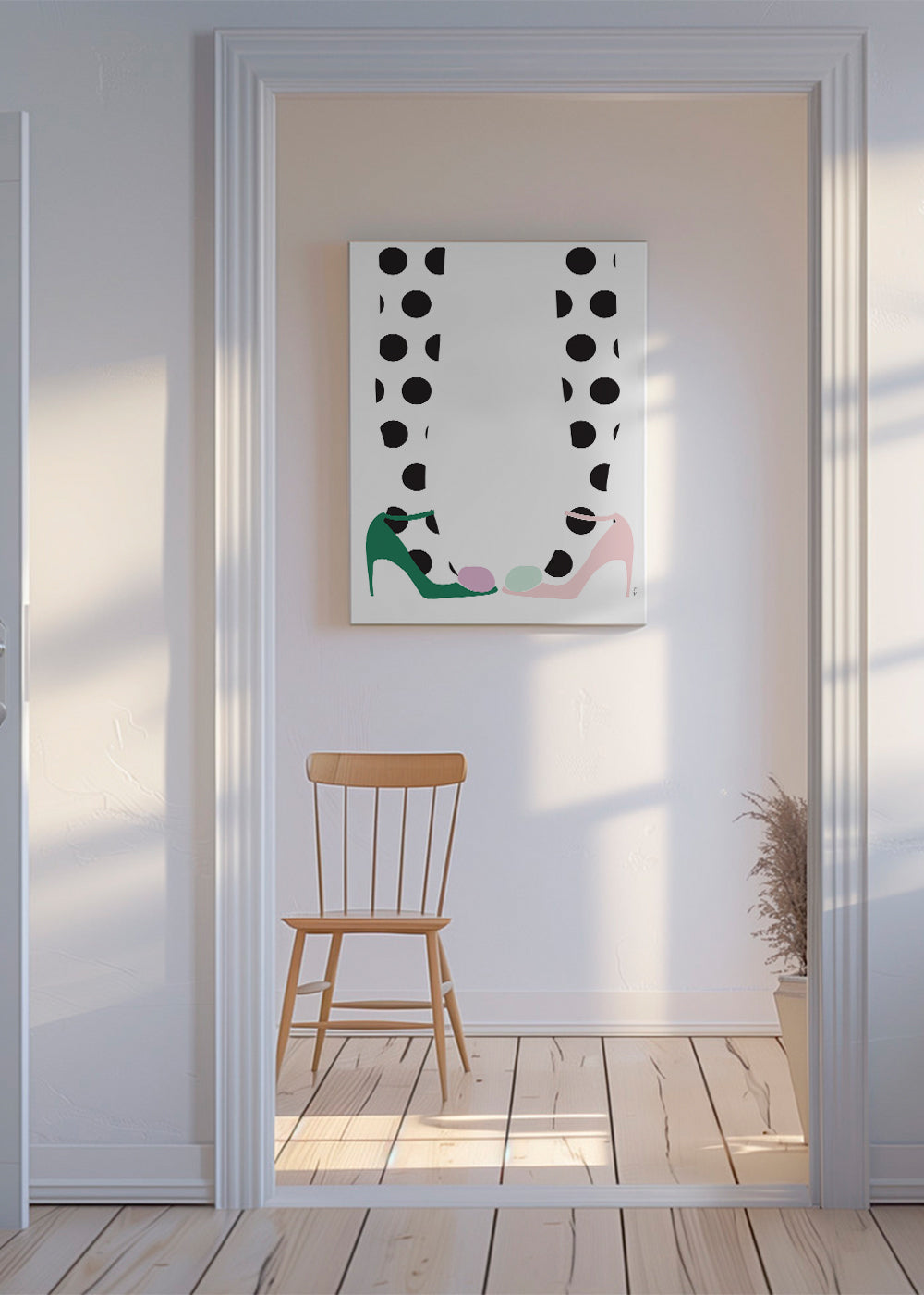 Ilustrace bot s puntíky