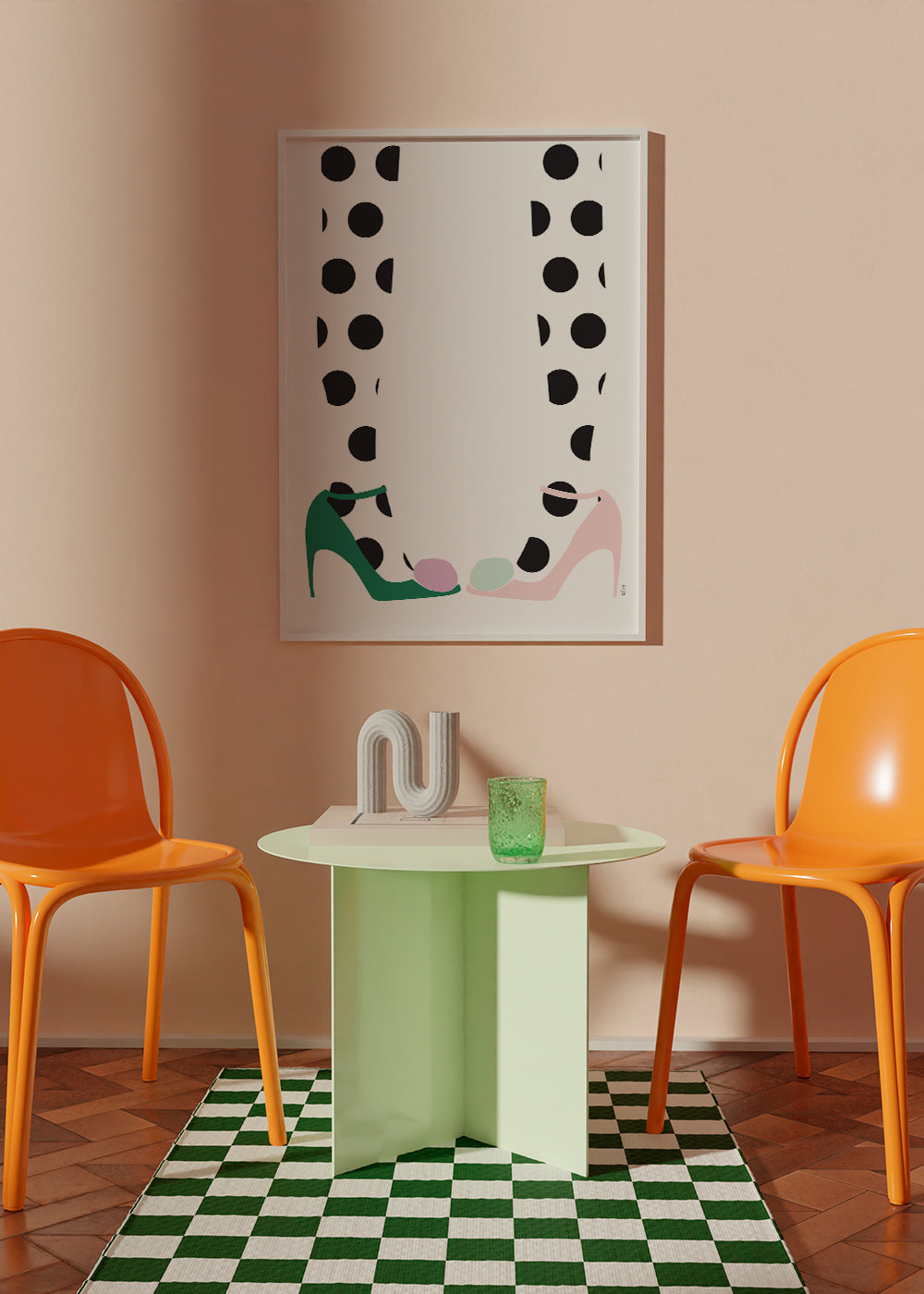 Ilustrace bot s puntíky