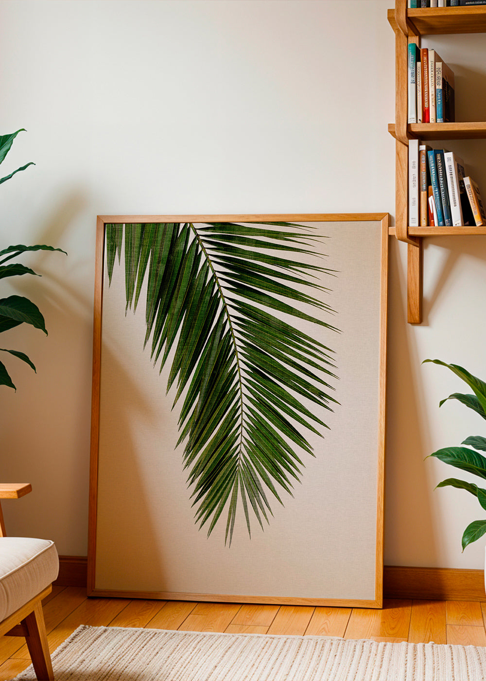 Botanický plakát: vertikální palmový list