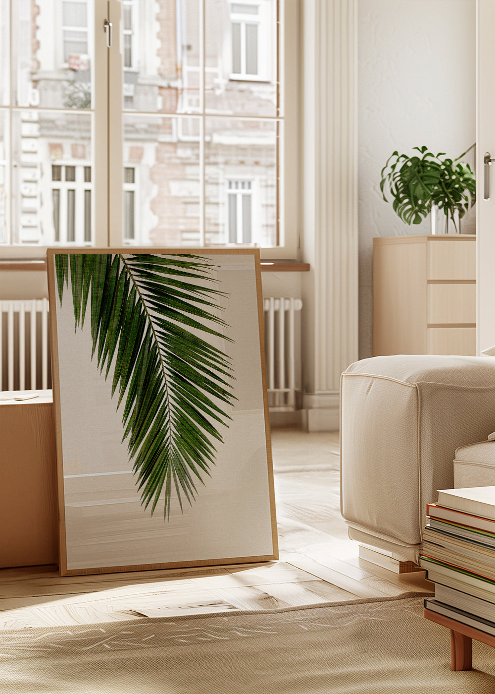 Botanický plakát: vertikální palmový list