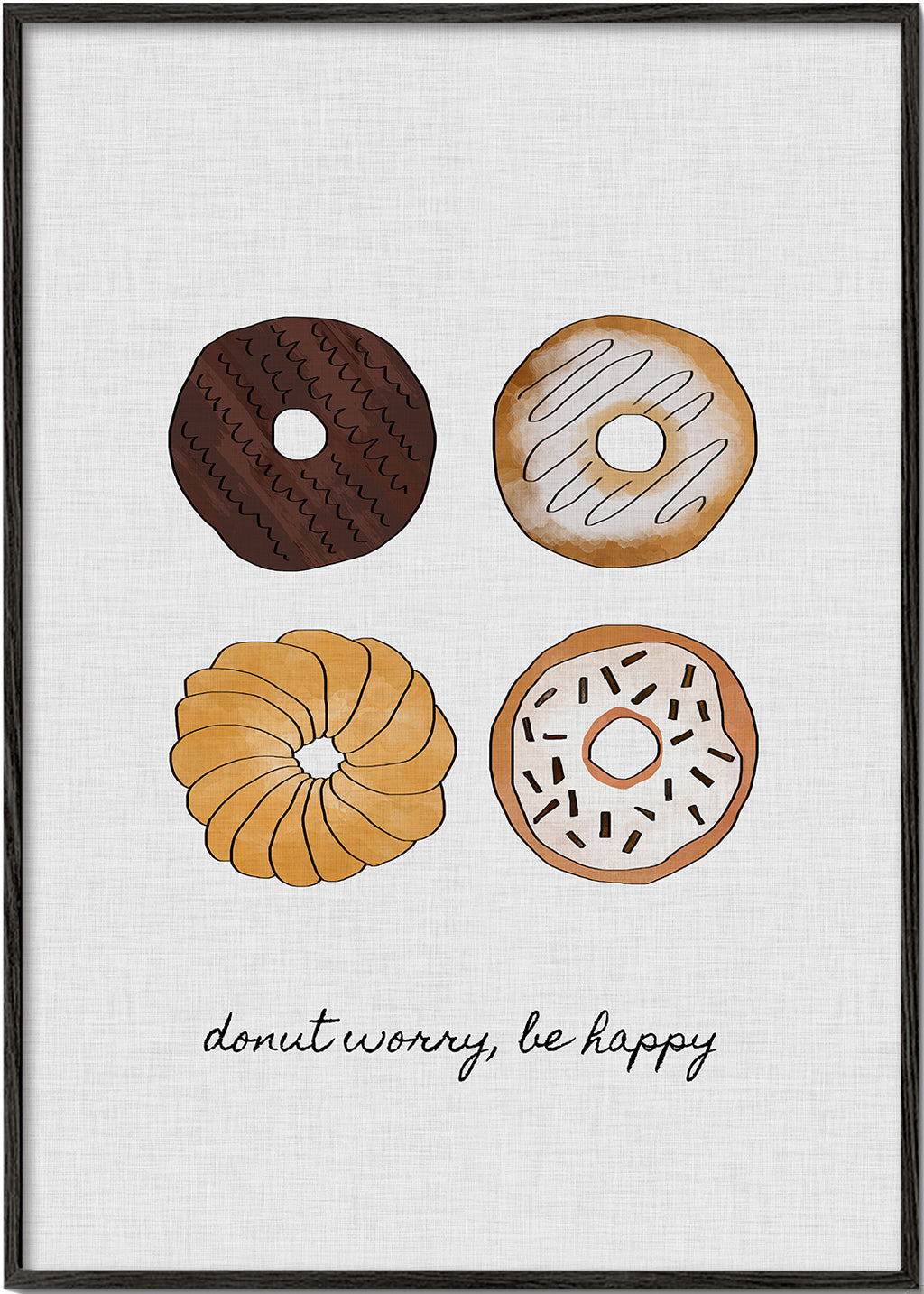 Obraz do kuchyně s donuty a hravým nápisem