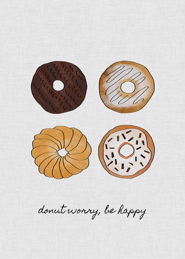 Obraz do kuchyně s donuty a hravým nápisem