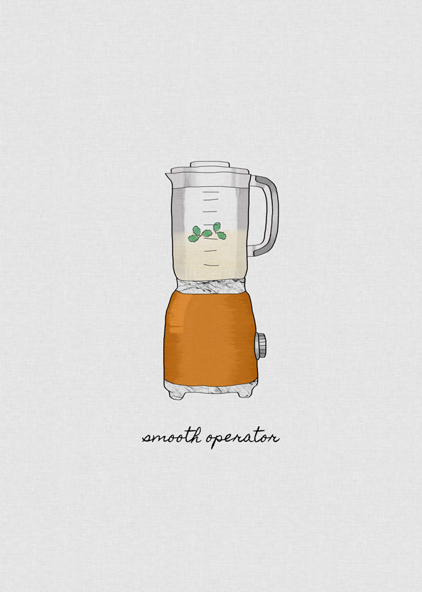 Obraz do kuchyně s oranžovým mixérem