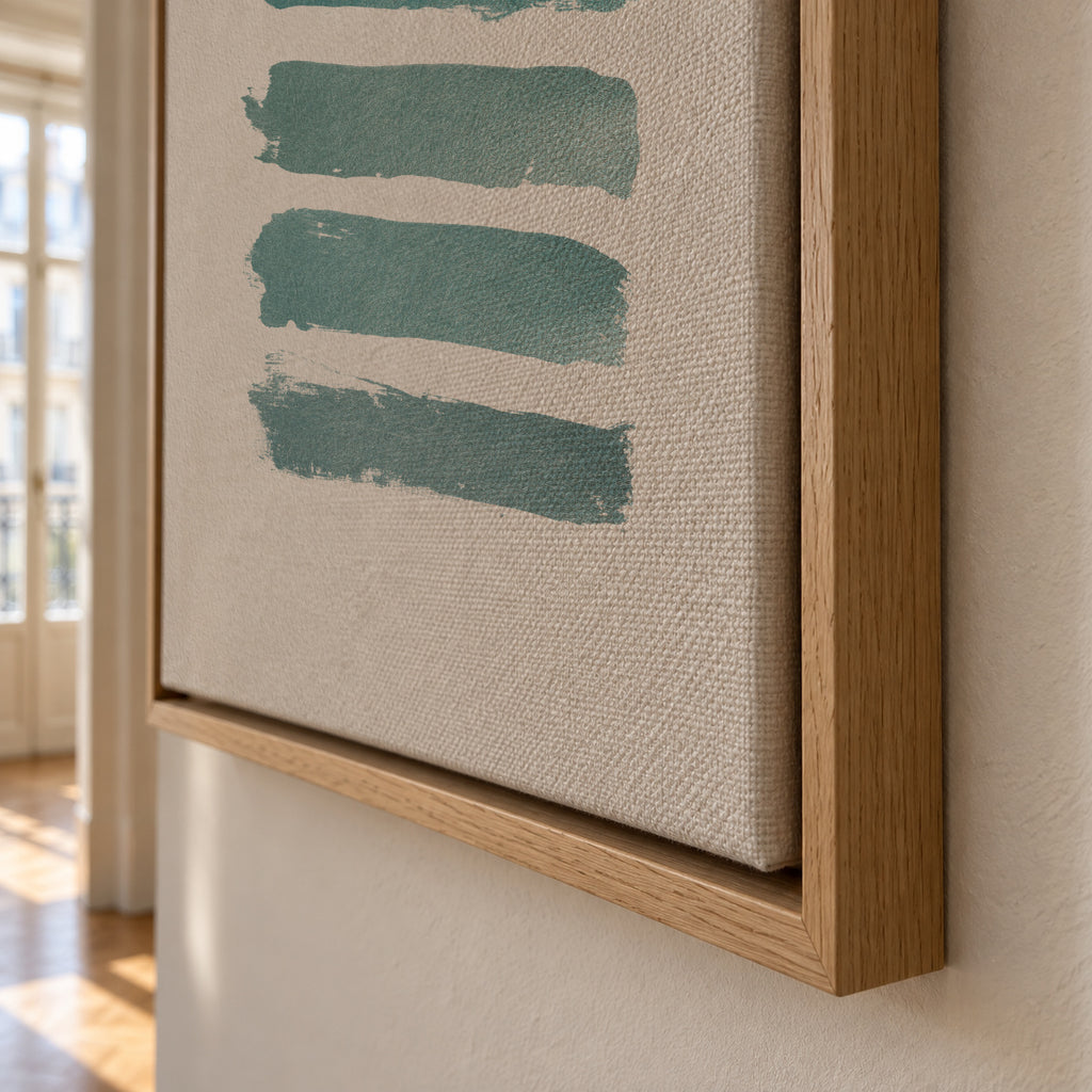 Ombre Turquoise - Framed canvas detail