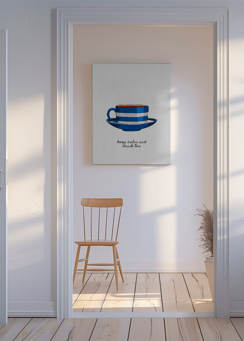 Obraz do kuchyně: proužkovaný modrý šálek